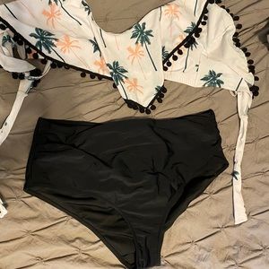 High waisted tie back bikini